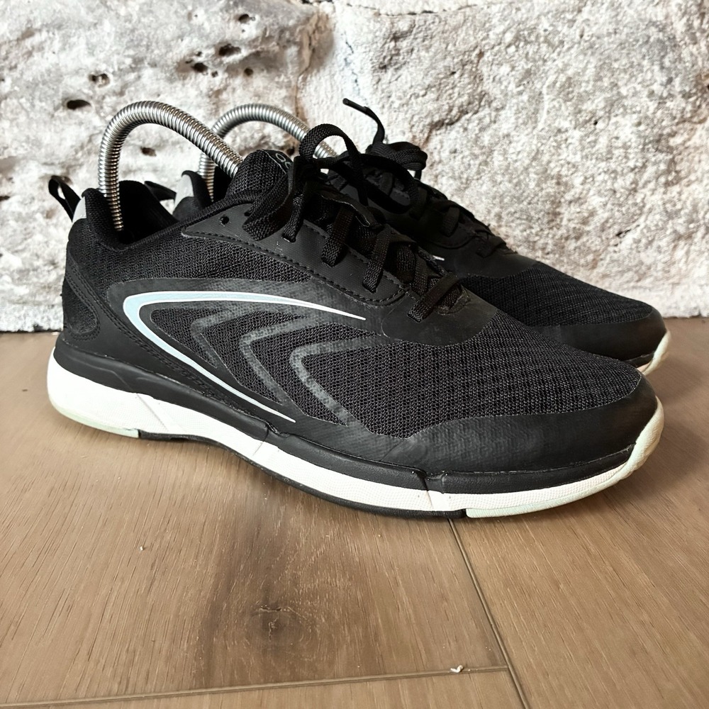 ABEO Ivanna Walking Comfort Orthotic Black White Sneakers Shoes Womens 8